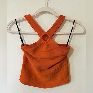 Forever 21 Vibrant Orange Halter Dress